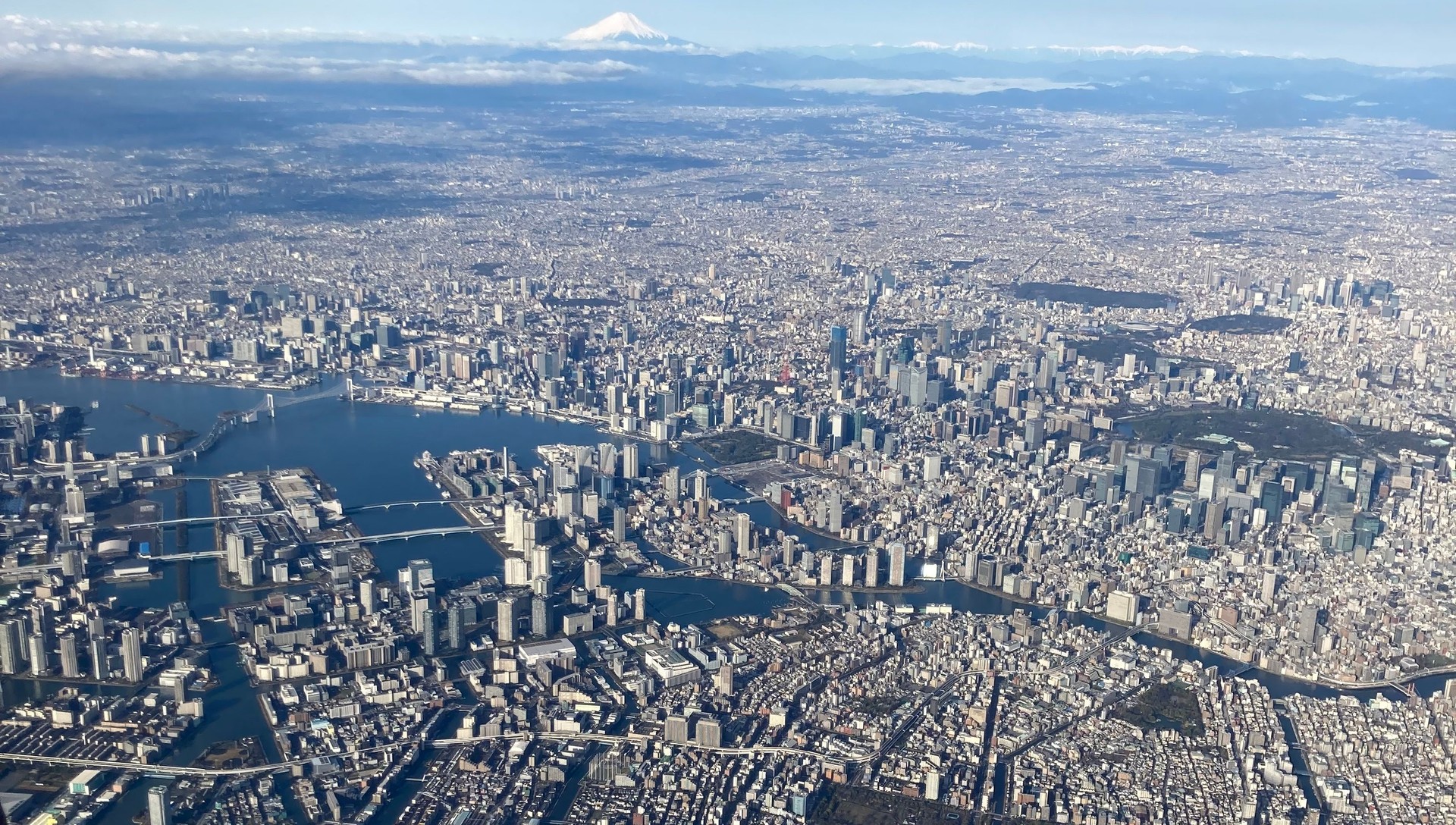 View of Tokyo in cloudy weather